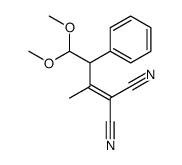 2-(4,4-dimethoxy-3-phenylbutan-2-ylidene)propanedinitrile结构式