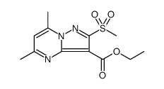 Pyrazolo[1,5-a]pyrimidine-3-carboxylic acid, 5,7-dimethyl-2-(methylsulfonyl)-, ethyl ester结构式