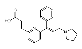 (E)-3(6-(1-Phenyl-3-pyrrolidinoprop-1E-enyl)-2-pyridyl)acrylic acid结构式