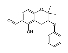 6-formyl-5-hydroxy-2,2-dimethyl-3-phenylthiochroman Structure