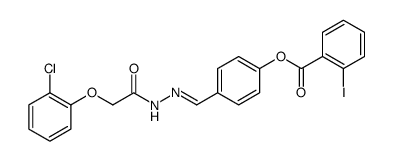 Benzoic acid, 2-iodo-, 4-[[2-[2-(2-chlorophenoxy)acetyl]hydrazinylidene]methyl]phenyl ester Structure