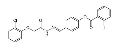 Benzoic acid, 2-iodo-, 4-[[2-[2-(2-chlorophenoxy)acetyl]hydrazinylidene]methyl]phenyl ester结构式