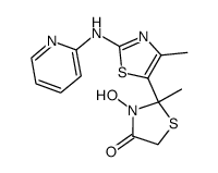 3-Hydroxy-2,4'-dimethyl-2'-(pyridin-2-ylamino)-2,3-dihydro-[2,5']bithiazolyl-4-one结构式