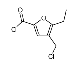 4-(chloromethyl)-5-ethylfuran-2-carbonyl chloride Structure