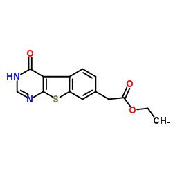 Ethyl (4-oxo-3,4-dihydro[1]benzothieno[2,3-d]pyrimidin-7-yl)acetate结构式