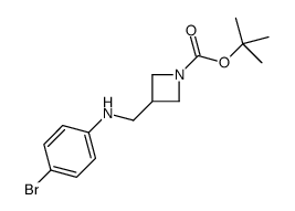 1-Boc-3-[(4-溴苯氨基)-甲基]-氮杂丁烷结构式