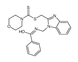 [1-(benzamidomethyl)benzimidazol-2-yl]methyl morpholine-4-carbodithioate结构式