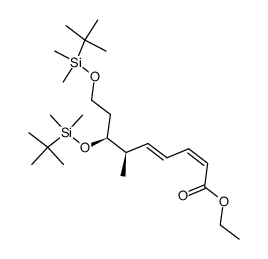 ethyl (2Z,4E,6R,7S)-7,9-bis{[tert-butyl(dimethyl)silyl]oxy}-6-methyl-2,4-nonadienoate结构式