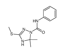 5,5-Dimethyl-3-methylsulfanyl-4,5-dihydro-[1,2,4]triazole-1-carboxylic acid phenylamide结构式