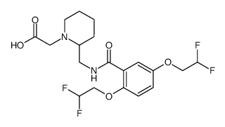 2-(2-((2,5-bis(2,2-difluoroethoxy)benzamido)methyl)piperidin-1-yl)acetic acid结构式