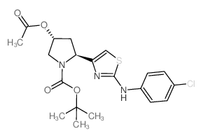 tert-butyl (2S,4R)-4-acetoxy-2-(2-((4-chlorophenyl)amino)thiazol-4-yl)pyrrolidine-1-carboxylate结构式