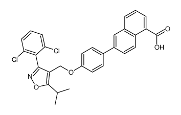 6-[4-[[3-(2,6-dichlorophenyl)-5-propan-2-yl-1,2-oxazol-4-yl]methoxy]phenyl]naphthalene-1-carboxylic acid Structure