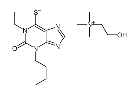 3-butyl-1-ethyl-2-oxopurine-6-thiolate,2-hydroxyethyl(trimethyl)azanium结构式