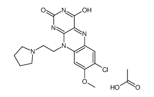 7-chloro-8-methoxy-10-(2-pyrrolidin-1-ium-1-ylethyl)benzo[g]pteridine-2,4-dione,acetate结构式