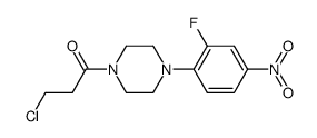 3-chloro-1-[4-(2-fluoro-4-nitrophenyl)piperazin-1-yl]propan-1-one Structure