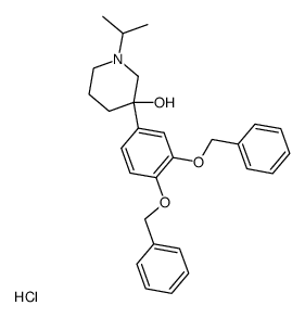 3-(3,4-Bis-benzyloxy-phenyl)-1-isopropyl-piperidin-3-ol; hydrochloride Structure