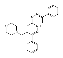5-(morpholin-4-ylmethyl)-6-phenyl-N-[(Z)-1-phenylethylideneamino]pyridazin-3-amine结构式
