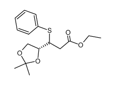 Ethyl 4,5-O-isopropylidene-(3R/S,4S)-4,5-dihydroxy-3-phenylthiopentanoate Structure