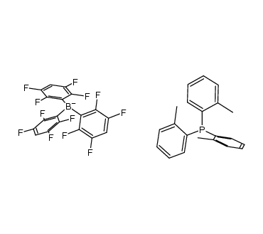 [(2-MeC6H4)3PH][HB(p-C6F4H)3] Structure