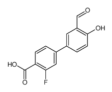 2-fluoro-4-(3-formyl-4-hydroxyphenyl)benzoic acid Structure