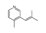 Pyridine, 4-methyl-3-(2-methyl-1-propenyl)- (9CI) Structure