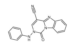 2-Anilinopyrimidino[1,6-a]benzimidazol-1(2H)-one-4-carbonitrile结构式
