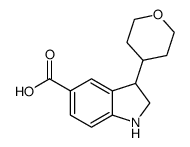 3-(Tetrahydro-2H-pyran-4-yl)indoline-5-carboxylic acid Structure
