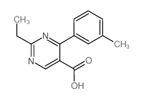 2-Ethyl-4-(3-methylphenyl)pyrimidine-5-carboxylic acid结构式