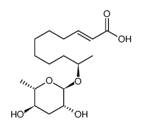 (R,E)-10-(((2R,3R,5R,6S)-3,5-dihydroxy-6-methyltetrahydro-2H-pyran-2-yl)oxy)undec-2-enoic acid Structure
