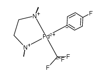 [Pd(CF3)(p-FC6H4)(N,N,N',N'-tetramethylethylenediamine)]结构式