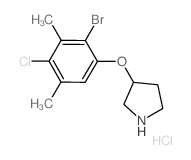 3-(2-Bromo-4-chloro-3,5-dimethylphenoxy)-pyrrolidine hydrochloride结构式