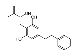 2-(2-hydroxy-3-methylbut-3-enyl)-5-(2-phenylethyl)benzene-1,3-diol结构式