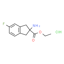 ETHYL 2-AMINO-5-FLUORO-2,3-DIHYDRO-1H-INDENE-2-CARBOXYLATE HCL结构式
