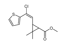 methyl (1S,3S)-3-[(Z)-2-chloro-2-thiophen-2-ylethenyl]-2,2-dimethylcyclopropane-1-carboxylate结构式