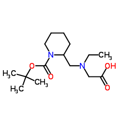 N-Ethyl-N-[(1-{[(2-methyl-2-propanyl)oxy]carbonyl}-2-piperidinyl)methyl]glycine结构式
