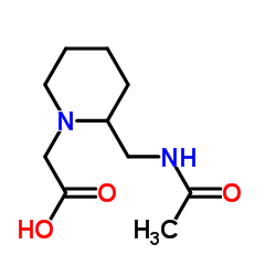 [2-(Acetamidomethyl)-1-piperidinyl]acetic acid Structure