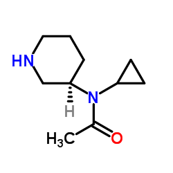 N-Cyclopropyl-N-[(3R)-3-piperidinyl]acetamide结构式
