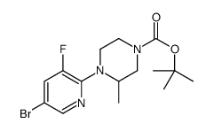 2-Methyl-2-propanyl 4-(5-bromo-3-fluoro-2-pyridinyl)-3-methyl-1-p iperazinecarboxylate Structure