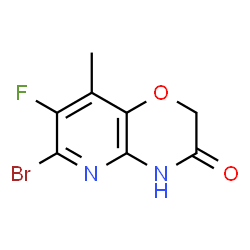 6-溴-7-氟-8-甲基-2H-吡啶并[3,2-B][1,4]噁嗪-3(4H)-酮结构式