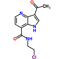 3-Acetyl-N-(2-chloroethyl)-1H-pyrrolo[3,2-b]pyridine-7-carboxamide结构式