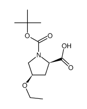 (4R)-1-(tert-butoxycarbonyl)-4-ethoxy-D-proline结构式