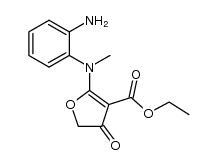 4,5-Dihydro-2-[(2-aminophenyl)methylamino]-4-oxo-3-furancarboxylic acid ethyl ester结构式