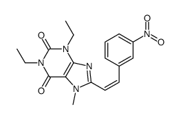 1,3-diethyl-7-methyl-8-[(E)-2-(3-nitrophenyl)ethenyl]purine-2,6-dione结构式