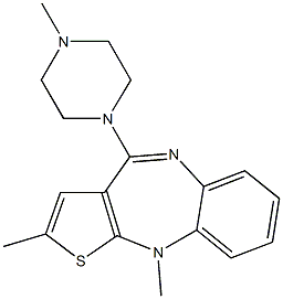 (E)-2,10-diMethyl-4-(4-Methylpiperazin-1-yl)-10H-benzo[b]thieno[2,3-e][1,4]diazepine结构式