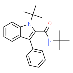 N,1-Di-tert-butyl-3-phenyl-1H-indole-2-carboxamide结构式