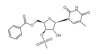 1-(5-O-benzoyl-3-O-mesyl-β-D-xylofuranosyl)thymine Structure