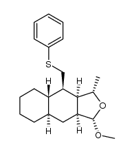(1S,3S,3aS,4R,4aS,8aR,9aS)-1-methoxy-3-methyl-4-((phenylthio)methyl)dodecahydronaphtho[2,3-c]furan结构式