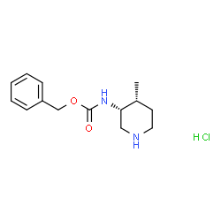 苯甲基 ((3R,4R)-4-甲基哌啶-3-基)氨基甲酯盐酸结构式