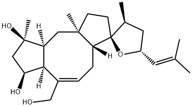 14,18-Epoxyophiobola-7,19-diene-3,5α,25-triol structure