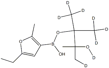 (2-Methyl-5-ethyl-d8)-furan-3-boronic acid pinacol ester结构式